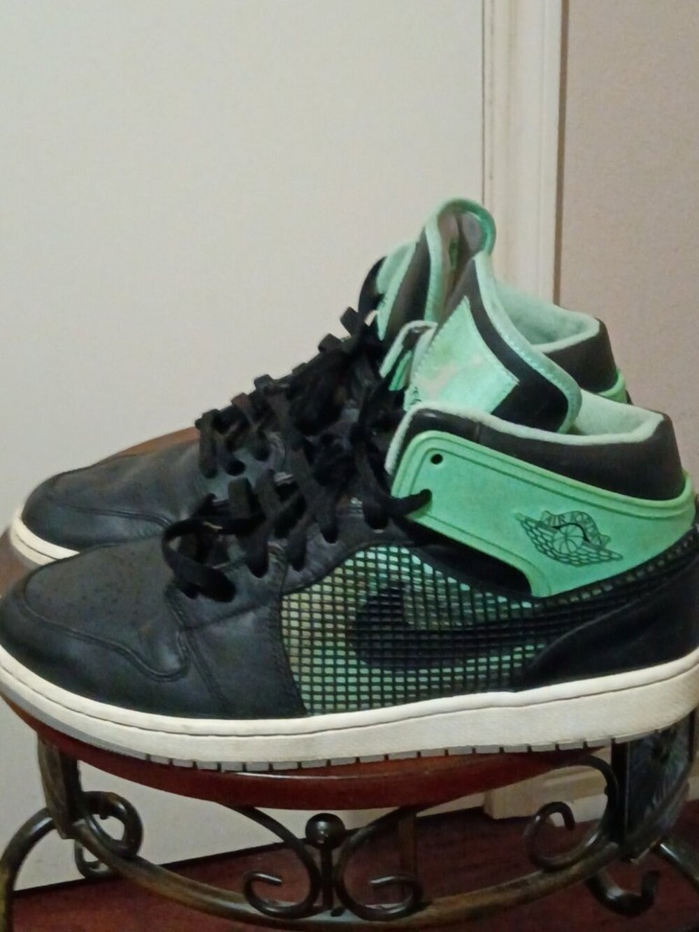 Nike Air Jordan 1 Retro 89 Green Glow Men’s Size 12 US 599873-033 Black Teal - Picture 8 of 14